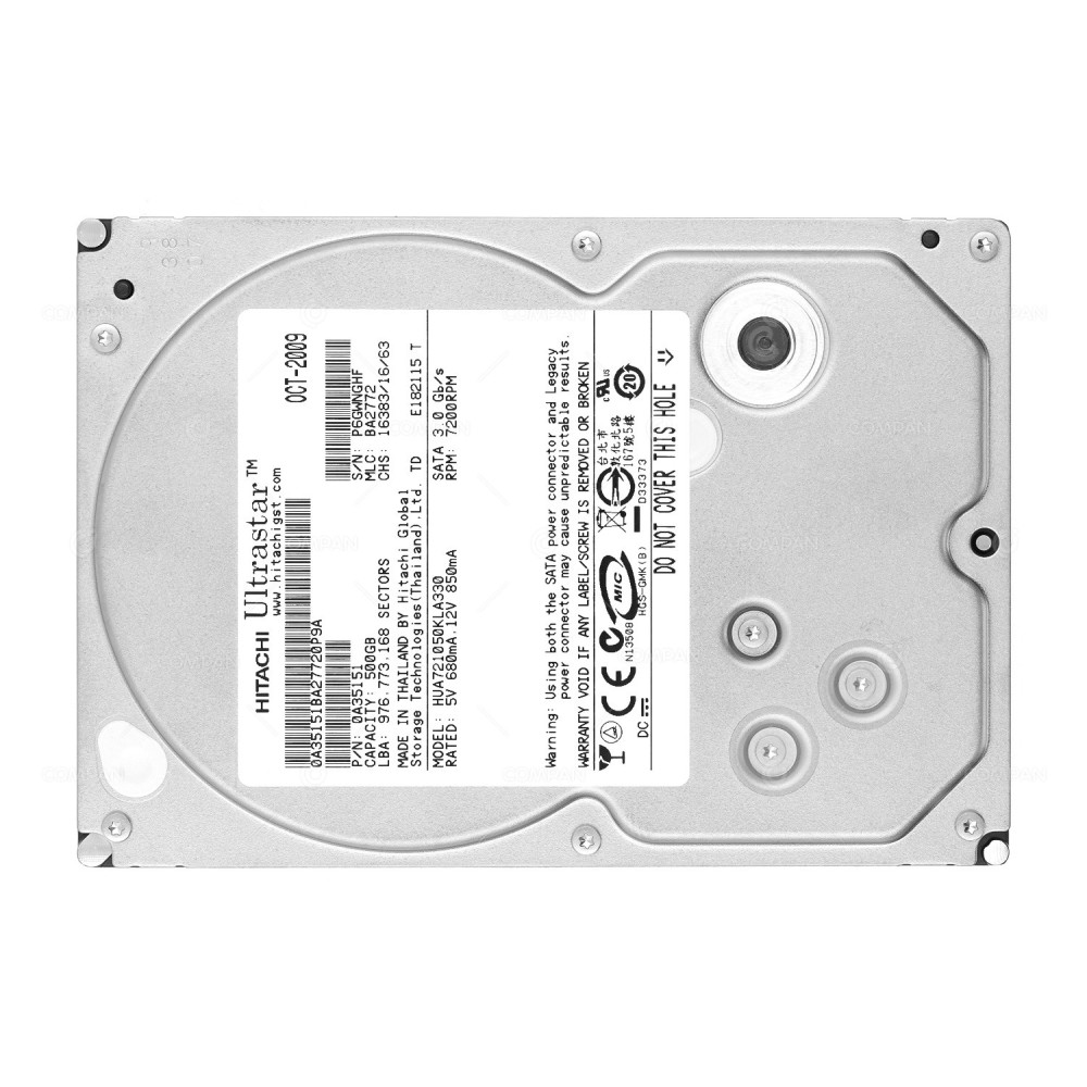 HUA721050KLA330 HITACHI HDD 500GB 7.2K SATA 3G 3.5" LFF HOT-SWAP